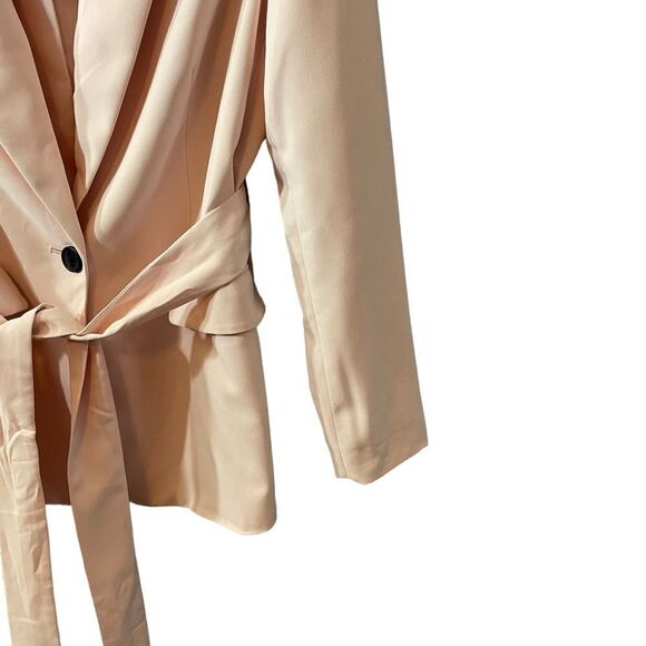 Banana Republic Factory Pink Blush Tie Waist Blazer Size 10 NWT - Picture 5 of 11